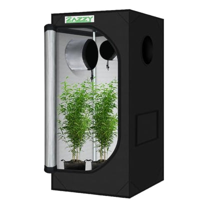 2x2 Grow Tent 24"x24"x48" 600D Mylar Hydroponic Indoor Plant Grow Tent - size: 24"x24"x48"