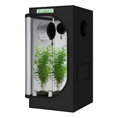 2x2 Grow Tent 24"x24"x48" 600D Mylar Hydroponic Indoor Plant Grow Tent - size: 24"x24"x48"