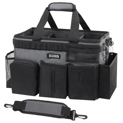 SCAVATA Wearable Cleaning Caddy Bag, Portable Cleaning Supplies Organizer - color: GraphiteGrey