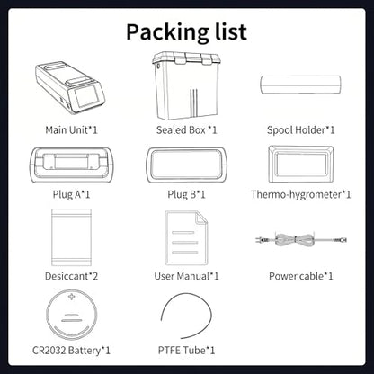 D1 3D Printer Filament Dryer Box, Modular 1+N Filament Storage, 150W PTC Heater Up to 90°C, Active Dehumidification Dehydrator with 2.8" Touchscreen, Compatible with PLA PETG ABS TPU PC PA - size: D1 (Dock + Storage Box)