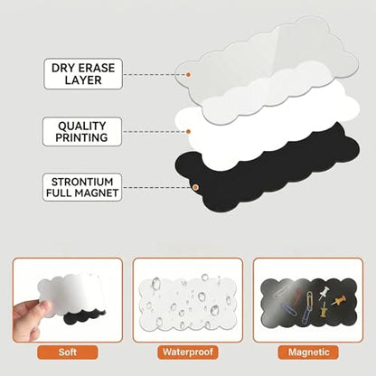 Dry Erase Magnetic Labels, 3.2 x 1.3 Inches, 54 Pack