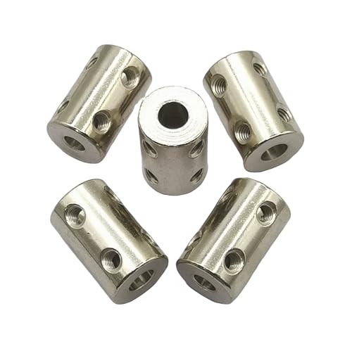 5Pcs 5mm to 6mm Bore Rigid Coupling Set,Steel Rigid Motor Shaft Coupler Adapter with Screws for CNC Machine 3D Printer RC Motor Accessories and DIY - size: 5mm to 6mm