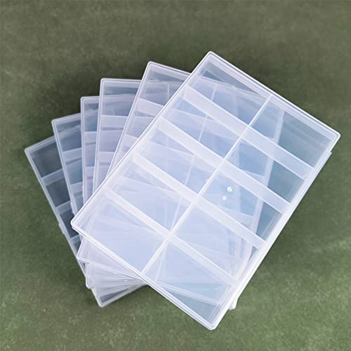 Gebildet 6 pcs Transparent Plastic Storage Case, Accessory Parts Storage Box for Tiny Beads, Herbs, Pills or Small Items - size: 12.6×8.6×1.8cm