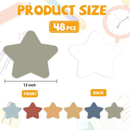 48Pcs Large Star Dry Erase Dots for Classroom Table, 12inch, Boho - color: Boho