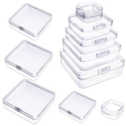 DUOFIRE Bead Organizer 10 Pack Clear Small Plastic Containers Mixed Sizes - size: Mixed Sizes(10 packs)