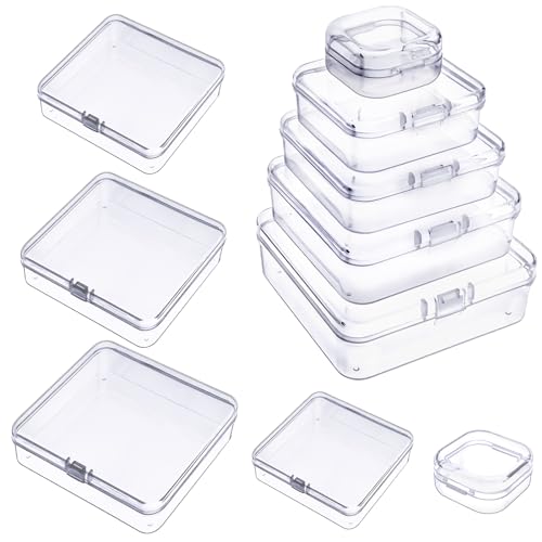 DUOFIRE Bead Organizer 10 Pack Clear Small Plastic Containers Mixed Sizes - size: Mixed Sizes(10 packs)