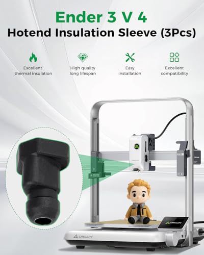 Creality Official Ender 3 V4 Hotend Silicone Sleeve (3Pcs), Original Hotend Silicone Sock, Excellent Thermal Insulation, Stable Temperature Control, 3D Hotend Silicone Socks Replacement - color: Ender 3 V4