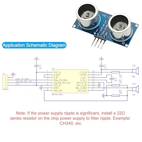 6PCS HC-SR04P Ultrasonic Module Distance Measure Sensor Wide Voltage 3-5.5V 2cm–450cm Range Compatible with Arduino