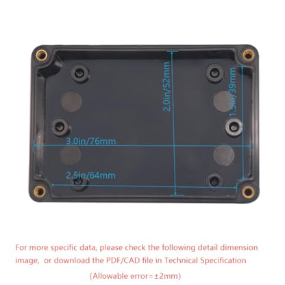 Junction Box, Zulkit Project Box IP65 Waterproof Outdoor Box ABS Plastic Electrical Boxes Electronic Enclosure Black 3.27 x 2.28 x 1.30 Inch(83x58x33mm)(Pack of 2) - size: 3.27" x 2.28'' x 1.30''(Pack of 2)