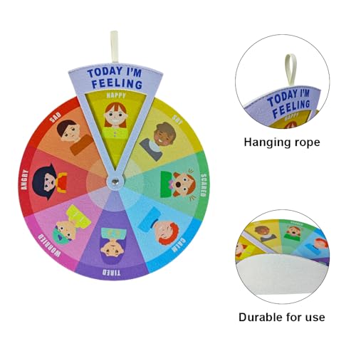 Kids Emotion Wheel, Feelings Wheel, Feelings Kid Charts, Expression Emotions Chart, Emotional Learning Activities for Kids Toddlers and preschoolers - color: Feeling Wheel Multicolor
