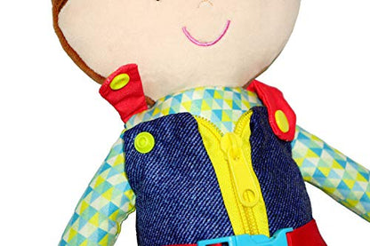 June Garden 15" Lucas Montessori Learn-to-Dress Plush Doll - color: Lucas