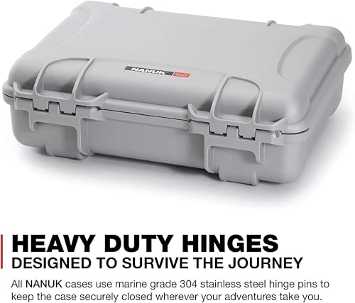 NANUK 910 Waterproof Hard Case with Foam – 14.3” x 11.1” x 4.7”, Protective Case for Camera, Electronics & Gear – Impact-Resistant, Dustproof, Airline Carry-On Approved – Made in Canada, Silver - color: Silver, style: Cubed Foam