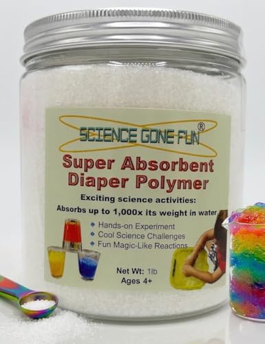 Magic Powder Super Absorbent Polymer, 16 oz Sodium Polyacrylate Powder, Instantly Turns Liquid into Slush, Science Experiments, Magic Tricks, Pranks, STEM Learning, Party Gag Gift