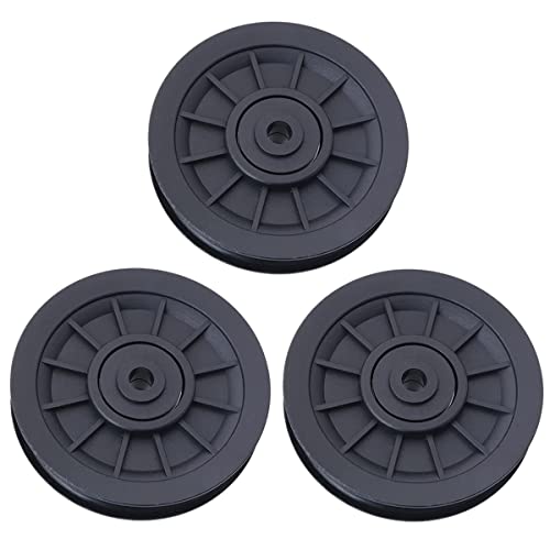Pulley Wheel for Gym Equipment，90mm/3.5" Nylon Bearing Pulley， Wheel Replace for Gym Equipment Part Cable - color: 3PCS