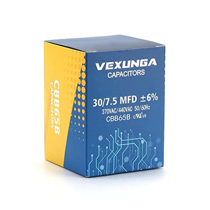 VEXUNGA 30/7.5 uF 30+7.5 MFD 370V or 440V Dual Run Start Round A/C Capacitor CBB65 CBB65B Air Conditioner Capacitors for AC Unit Fan Motor Start or Heat Pump or Condenser Straight Cool - style: [V04] 30+7.5 uF Round