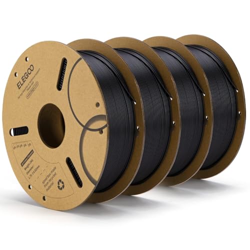 ELEGOO PLA 3D Printer Filament 1.75mm Black 4KG - color: 4*1kg Black, size: 4kg