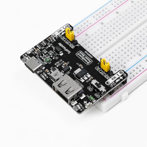 SunFounder BreadVolt Breadboard Power Supply Module Built-in Power Module Compatible with Arduino, Raspberry Pi, Pico W, ESP32, 5V/1.5A, 3.3V/1A, USB Output (Breadboard NOT Included)