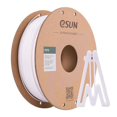 eSUN PETG Filament 1.75mm, 3D Printer Filament PETG, Dimensional Accuracy +/- 0.05mm, 1KG Spool (2.2 LBS) 3D Printing Filament for 3D Printers, Solid White - color: B-solid White, size: PETG 1.75MM - 1KG