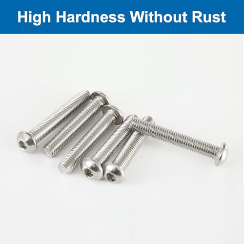 M3 x 8mm 12mm 16mm 20mm 25mm Button Head Socket Cap Screws Bolts, Stainless Steel 304, Metric Allen Hex Drive, Bright Finish, Fully Threaded, Assortment Kit 125PCS - size: Button M3x8-25 mm