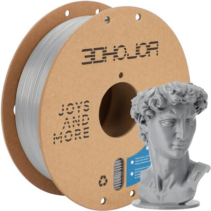 3DHoJor PLA+ 3D Printer Filament Silver,1KG - color: Silver