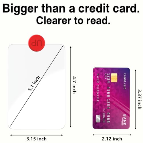 2 PCS 3X Leather Credit Card Magnifying Glass Fresnel Lens Large Area Wallet Page Pocket Magnifier Card Fire Starter, for Reading Small Prints, Sheets, Books, Low Vision Aids & Solar Projects - color: Black
