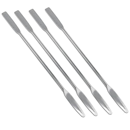 Stainless Steel Lab Laboratory Mini Double-Ended Spatula Semi-Micro Shovel Conical Arrow End Flat End -4PCS