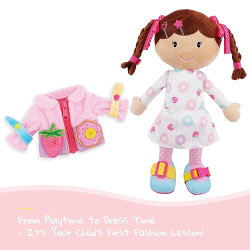 June Garden 15" Daisy Montessori Learn-to-Dress Plush Doll - color: Daisy