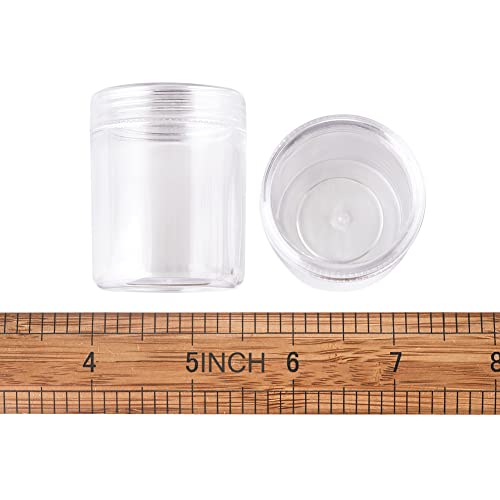 Craftdady 10pcs Clear Plastic Bead Containers Storage Container Box Jars with Lid Round Bottle Transparent Organizers Box 1.5"x2" 20ml for DIY Diamond Beads Crafts Jewelry - color: Clear-10pcs, Round