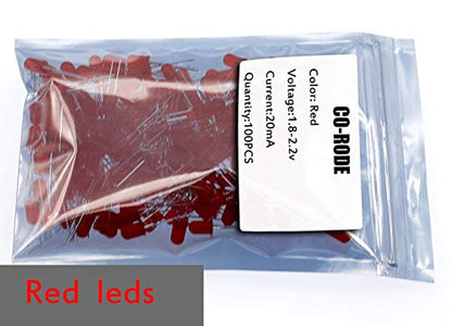 100pcs Ultra Bright 5mm LED Light Emitting Diode Diffused Red - color: 5mm Red 100pcs