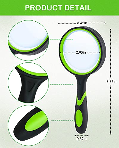 Wapodeai Magnifying Glasse, Magnifying Glass 10X Handheld Reading Magnifier - color: Green