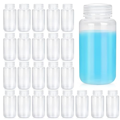 30 Pcs 8oz 250 ml Plastic Sample Bottle Wide Mouth Reagent Bottle Water Sample Bottles Lab Grade Polypropylene Bottles Containers for Laboratories Classroom