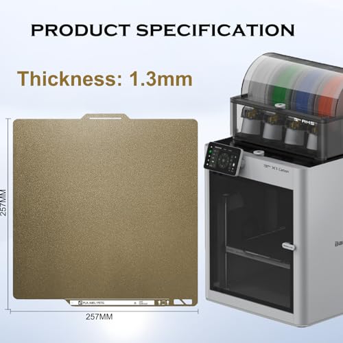 0.74MM Double Sided Textured PEI Build Plate,Bamboo X1/P1/A1 Build Plate - size: 0.74MM Textured PEI Build Plate