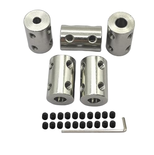 5Pcs 5mm to 5mm Shaft Coupler Connectors,Steel Coupler Rigid Couplings Adapter with Screws for CNC Machine 3D Printer RC Motor Accessories and DIY - size: 5mm to 5mm