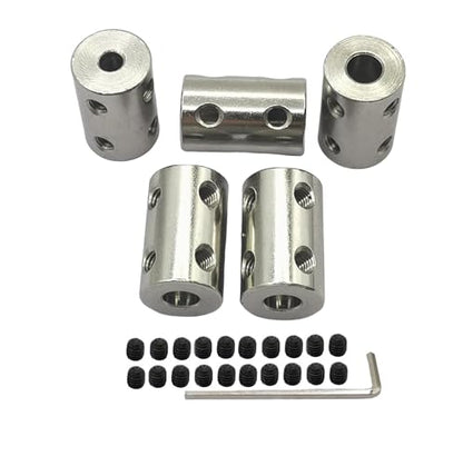 5Pcs 5mm to 5mm Shaft Coupler Connectors,Steel Coupler Rigid Couplings Adapter with Screws for CNC Machine 3D Printer RC Motor Accessories and DIY - size: 5mm to 5mm