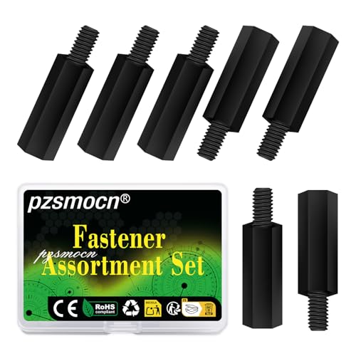 100 Pcs M3x15+6mm Nylon Black Male-Female Hex Standoff Spacer Kit - size: M3*15 mm, style: Black Male-Female Hex Standoff