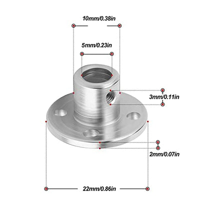 2-Pack 5mm Flange Shaft Coupling High Hardness Metal Axis Bearing Fittings DIY Model Accessory Rigid Flange Guide Shaft Coupler Motor Connector - size: 5mm
