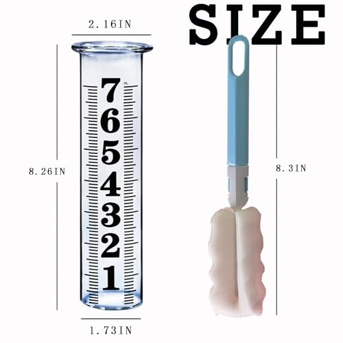 7 Inch Plastic Rain Gauge Replacement Tube, Upgrade Freeze Proof Outdoor Rain Gauges Replacement Plastic Tube for Garden Yard Lawn, Crack Resistance Tube Best Rated, 2 pcs Tubes with 1 Clean Brush - color: 2pcs plastic rain gauge repalcement tube