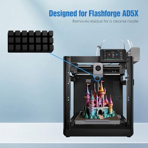 Nozzle Wipers for Flashforge Adventurer 5X / AD5X, Silicone Nozzle Cleaner with Self-Adhesive Backing, High Heat Resistant, 3D Printer Accessories, 6-Pack - color: Silicone Wiper