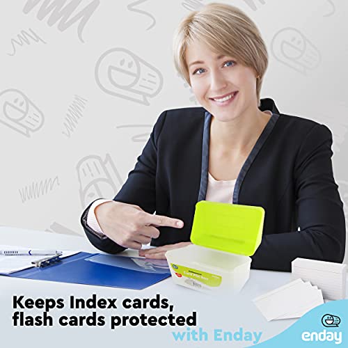 Enday Index Card Box Green 3x5 Index Card Holder, Index Card Organizer, Flash Card Holder, Holds 250 Cards. - color: GREEN, size: 1 PACK