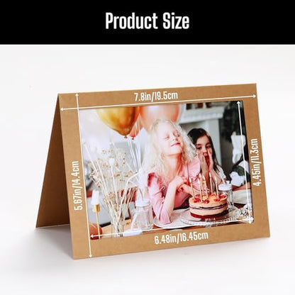 50 Sets Photo Frame Cards with Envelopes 5x7 Paper Picture Frames Bulk - color: Kraft, size: 5X7