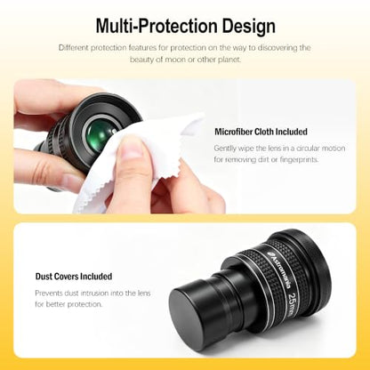 Astromania Telescope Eyepiece 25mm, Wide Angle 58° Planetary Eyepiece 1.25" - size: 25MM