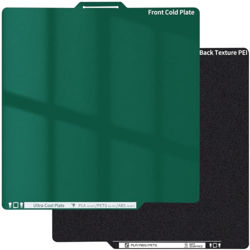 Double Sided X2D P1S Cool Plate and Black Textured PEI Sheet 257x257mm - size: 257x257mm