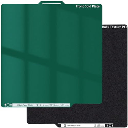 Double Sided X2D P1S Cool Plate and Black Textured PEI Sheet 257x257mm - size: 257x257mm