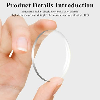 Othmro 2Pcs 10X Jewelers Magnifying Glass, Diameter 0.83in Metal Illuminated Jewelry Magnifier, Pocket Folding Magnifying Glass, Mini Microscope Jewelers Loupe, Round Body Jewelry Loupe Silver - color: B 10x/ 21 Mm