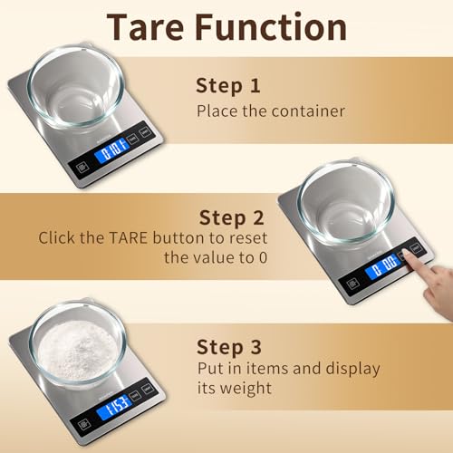 Food Scale, 33lb Kitchen Scale with 1g Precision, Grams and Ounces - color: Non-Rechargeable-Black