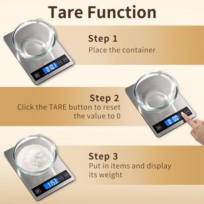 Food Scale, 33lb Kitchen Scale with 1g Precision, Grams and Ounces - color: Non-Rechargeable-Black