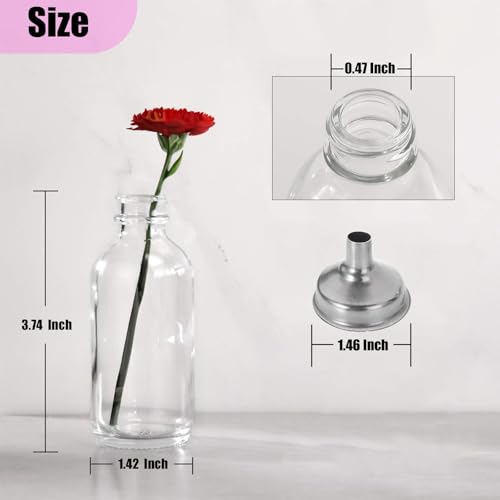 6pack 2oz Ginger Shot Bottles, Reusable Glass Shot Bottles with Caps - color: White, size: 6-pack