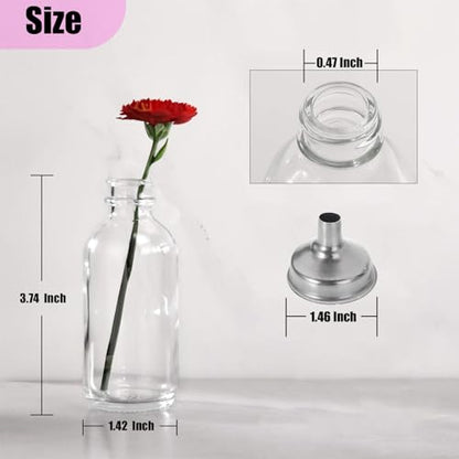 6pack 2oz Ginger Shot Bottles, Reusable Glass Shot Bottles with Caps - color: White, size: 6-pack