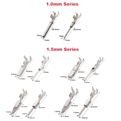 500Pcs Connector Terminal Pin Wire Harness Pins Automotive Auto Car Electrical Connector Pins Motorcycle ATV 1/1.5/1.8/2.2/2.8/3.5mm