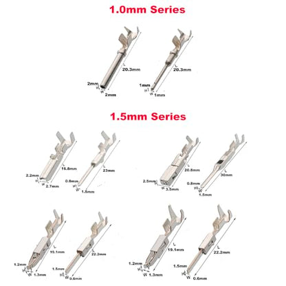 500Pcs Connector Terminal Pin Wire Harness Pins Automotive Auto Car Electrical Connector Pins Motorcycle ATV 1/1.5/1.8/2.2/2.8/3.5mm